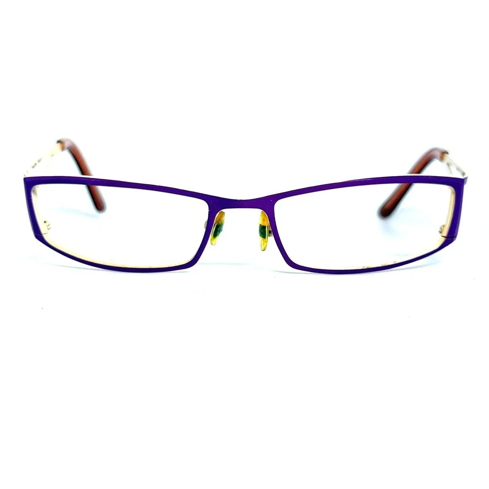 Michael Stars Illusion Purple Cream Rectangular Metal Eyeglass Frames 54-17-140
